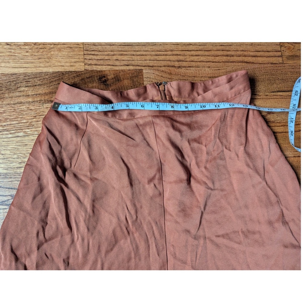 ANN TAYLOR A Line Midi Skirt Blush Rose Satin Y2K 90's Office Siren Women's Sz 0 - Picture 5 of 5